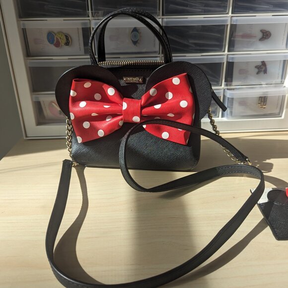 NWOT Kate Spade Minnie Mouse Mini Maisie Crossbody + NWT Bow Card Holder BUNDLE - Picture 3 of 12